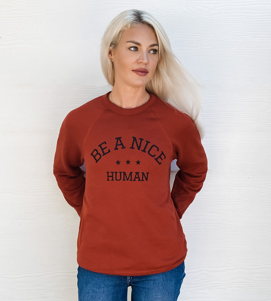 BANH - RAGLAN FLEECE SWEATSHIRT (BRICK)