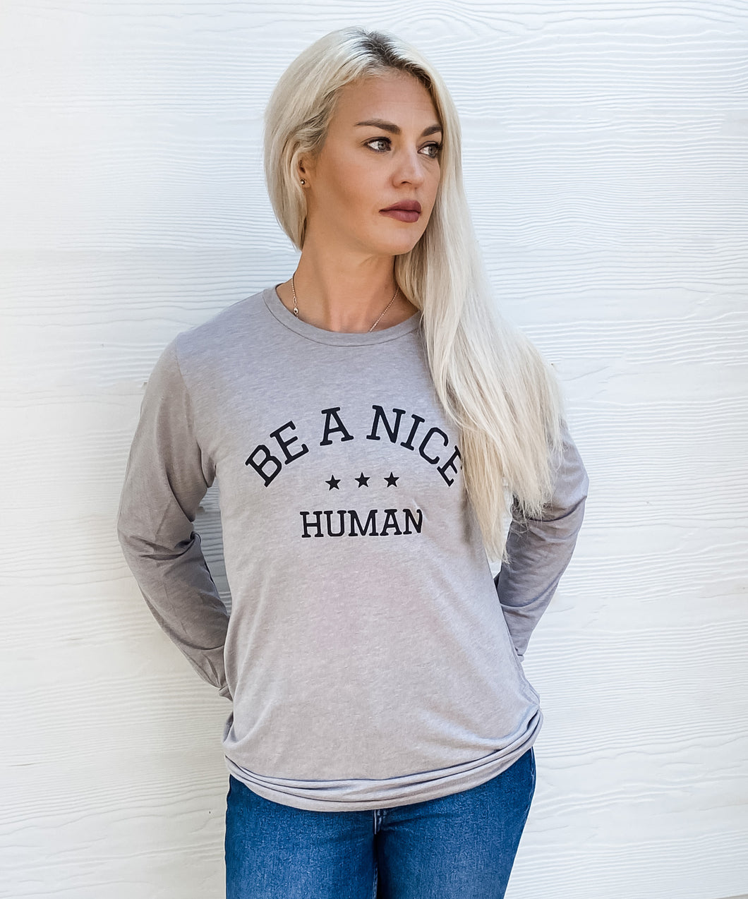 BANH - UNISEX LONG SLEEVE TEE - LIGHT GREY