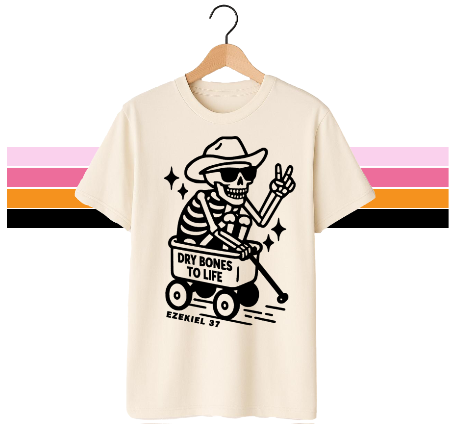 DRY BONES COWBOY - UNISEX TEE (OFF WHITE)