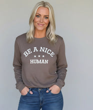 BE A NICE HUMAN - UNISEX LONG SLEEVE TEE - BROWN