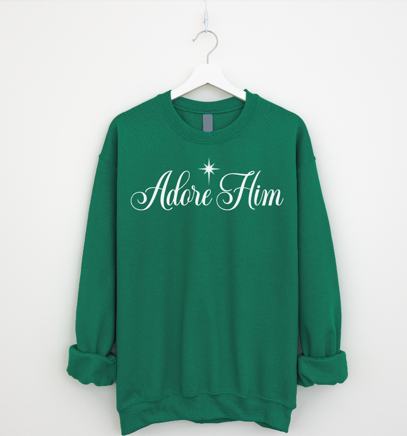 ADORE HIM - DROPSHOULDER SWEATSHIRT - GREEN
