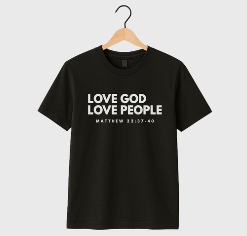 LOVE GOD LOVE PEOPLE - UNISEX TEE (BLACK)