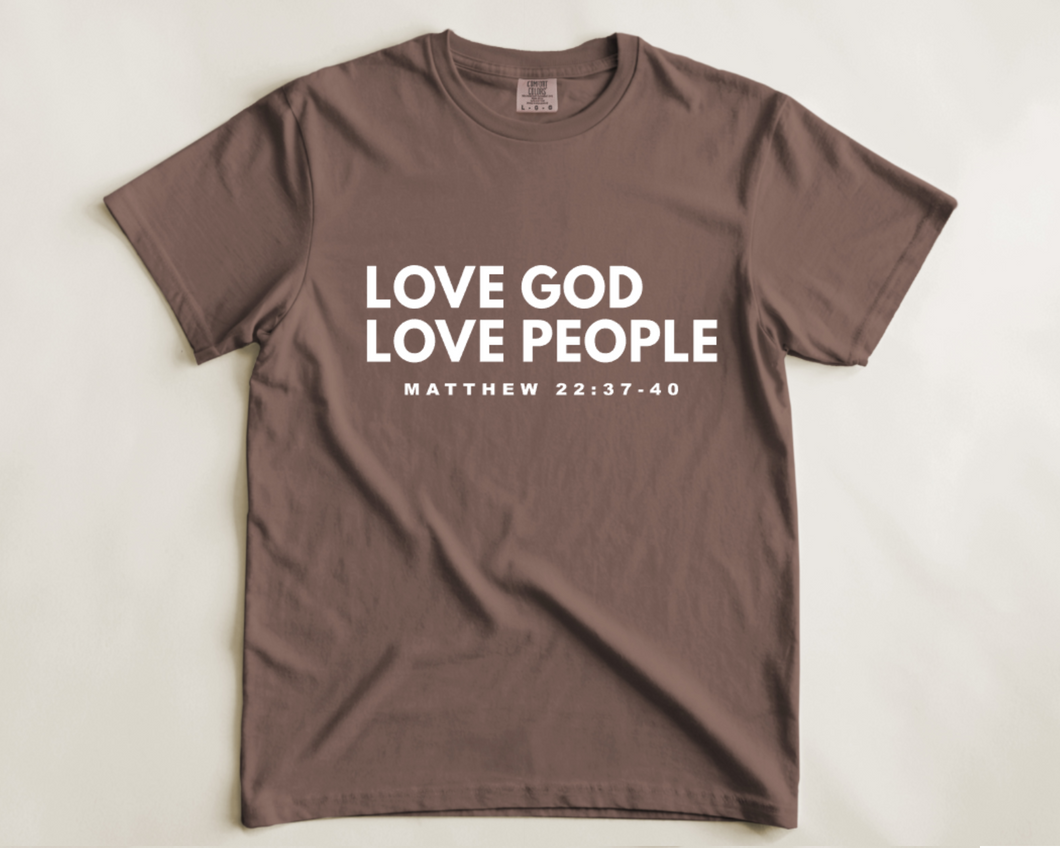 LOVE GOD LOVE PEOPLE - COMFORT COLORS - ESPRESSO