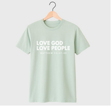 LOVE GOD LOVE PEOPLE - UNISEX TEE (DUSTY GREEN)