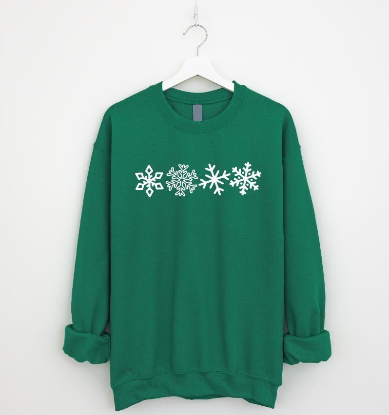 SNOWFLAKES - DROPSHOULDER SWEATSHIRT - GREEN
