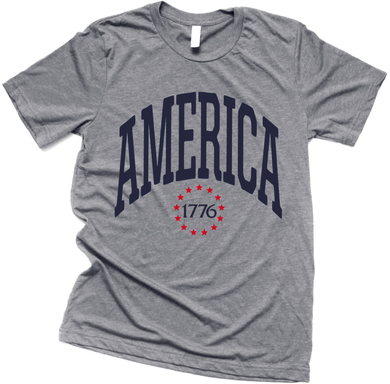 AMERICA - UNISEX TRI GREY TEE