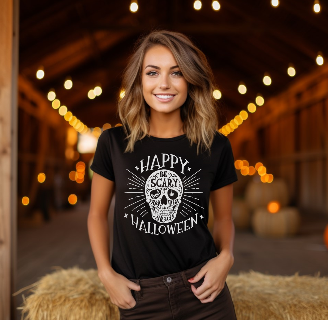 HAPPY HALLOWEEN - BLACK SHORT SLEEVE TEE