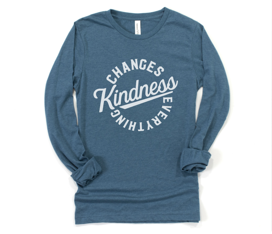 KINDNESS - UNISEX LONG SLEEVE CREW (COLOR: TEAL)