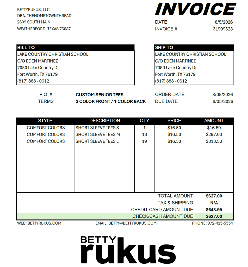 LCCS INVOICE 080526