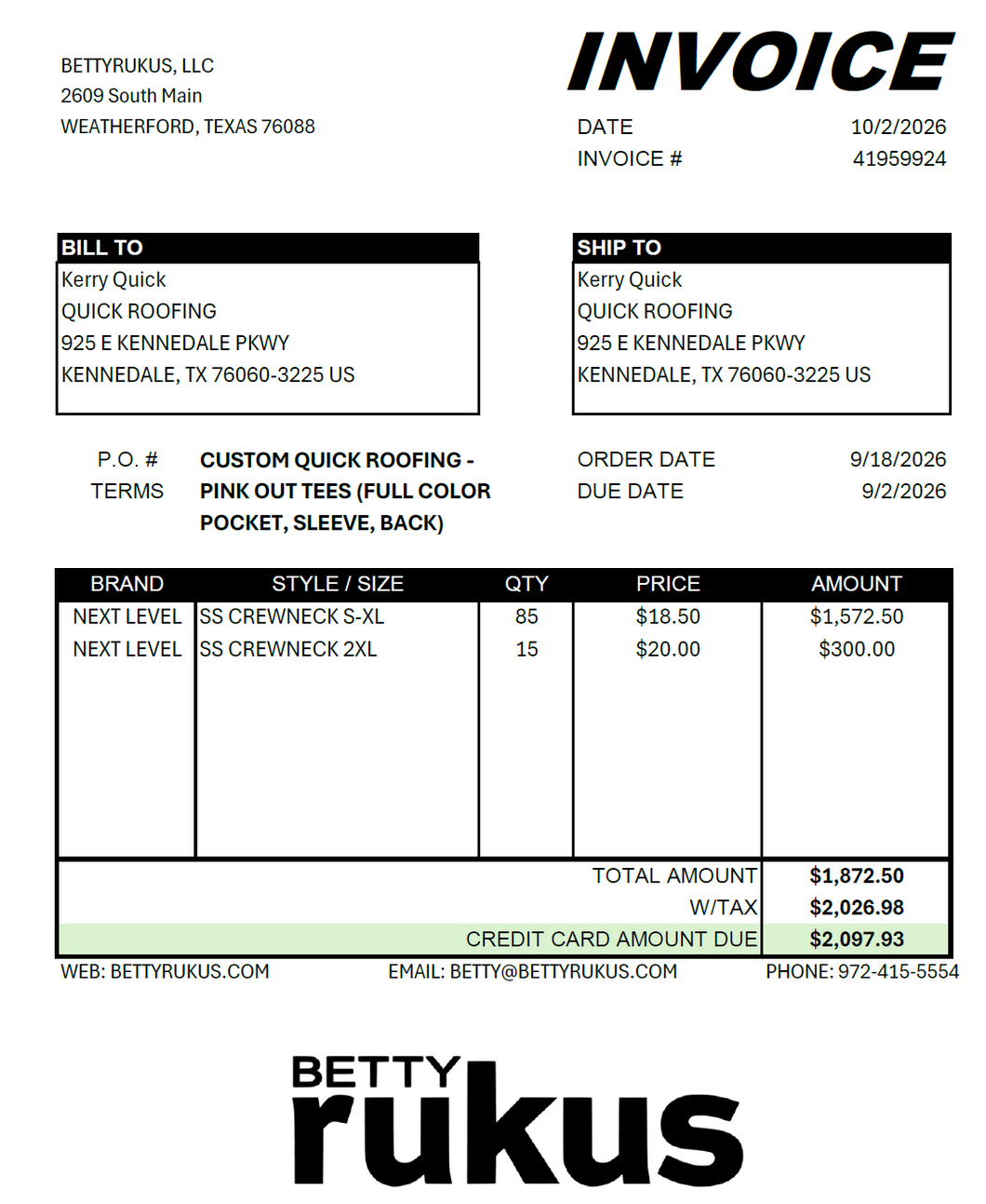 QUICK - INVOICE 100226