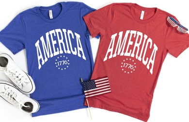 AMERICA - UNISEX (ROYAL/RED) TEE