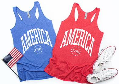 AMERICA - (RED/ROYAL) - RACERBACK TANK