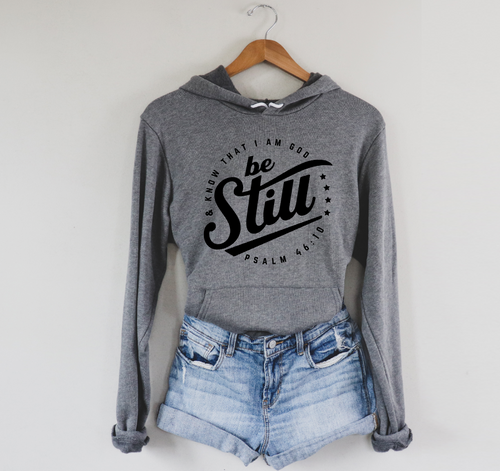 BE STILL - UNISEX PULLOVER HOODIE (COLOR: DEEP GREY)