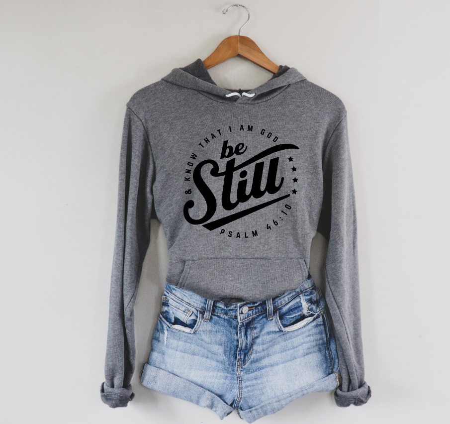 BE STILL - UNISEX PULLOVER HOODIE (COLOR: DEEP GREY)