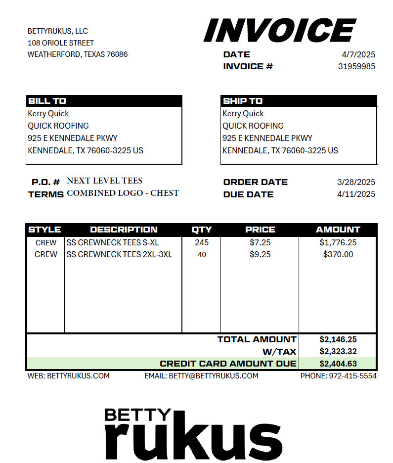 QUICK INVOICE 2025