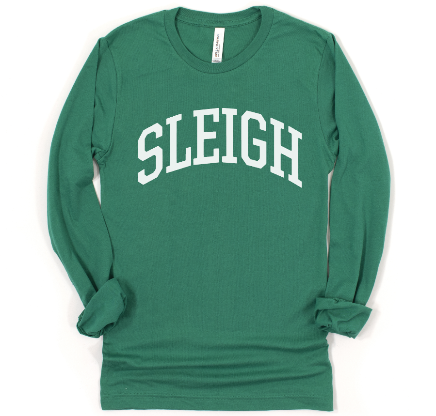 SLEIGH - UNISEX LONG SLEEVE TEE - SOLID GREEN