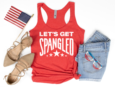 SPANGLED - RED RACERBACK TANK