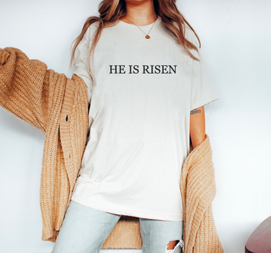 HE IS RISEN - UNISEX OFF WHITE TEE
