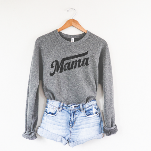 MAMA - GREY RAGLAN FLEECE