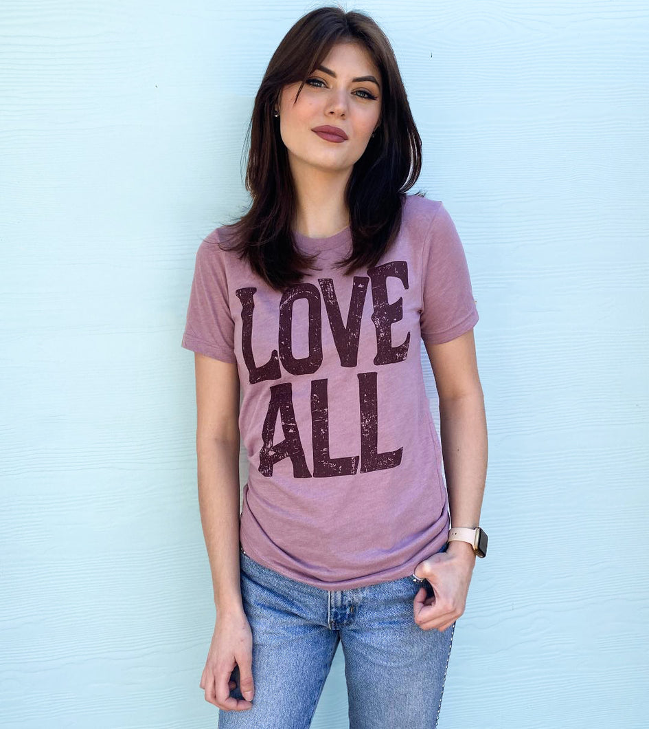 LOVE ALL UNISEX TEE - ORCHID