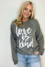 LOVE IS KIND - UNISEX RAGLAN SWEATSHIRT - GREY