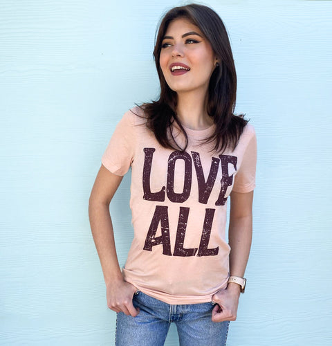 LOVE ALL UNISEX TEE - PEACH