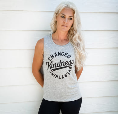 KINDNESS - MUSCLE TANK - GREY