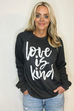 LOVE IS KIND - UNISEX RAGLAN SWEATSHIRT - DARKEST GREY